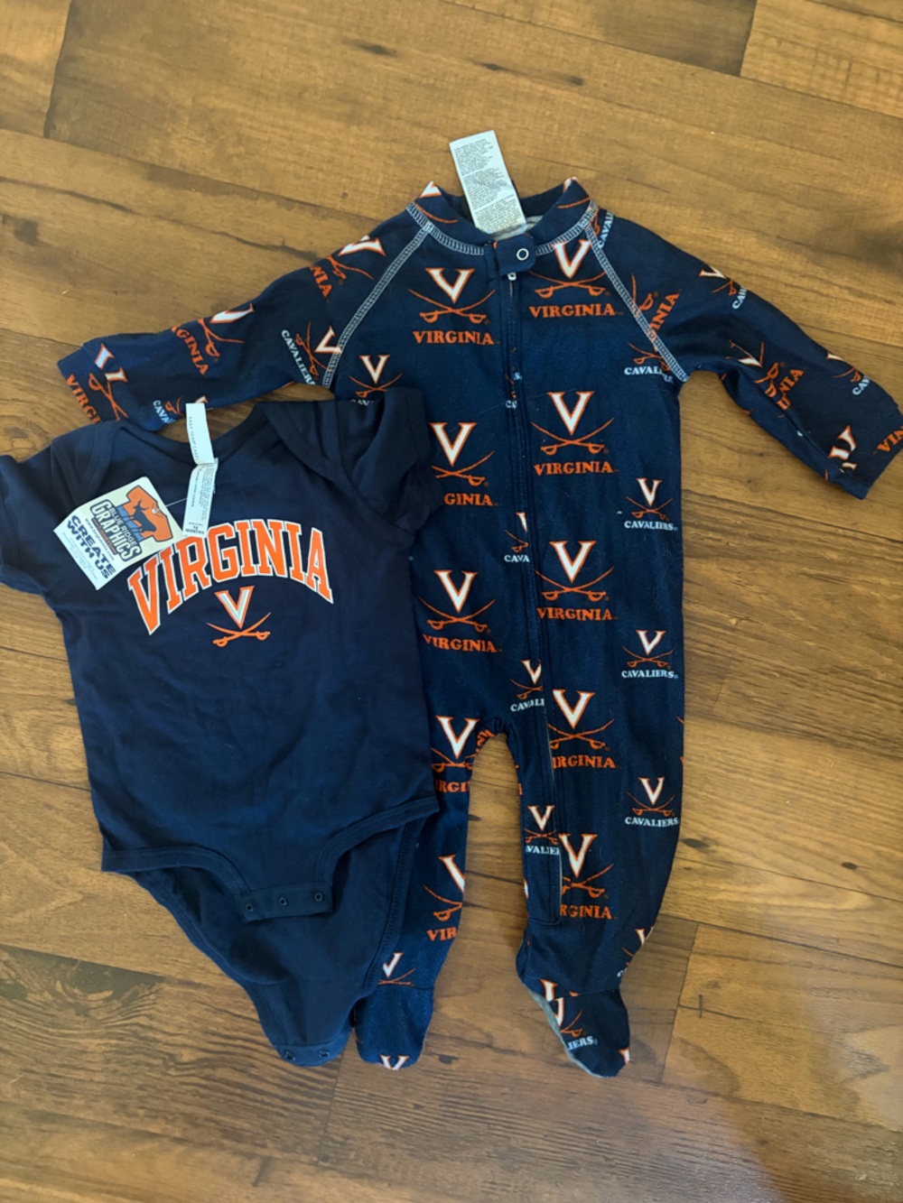 UVA University of Virginia Footie and Onesie Baby Bundle